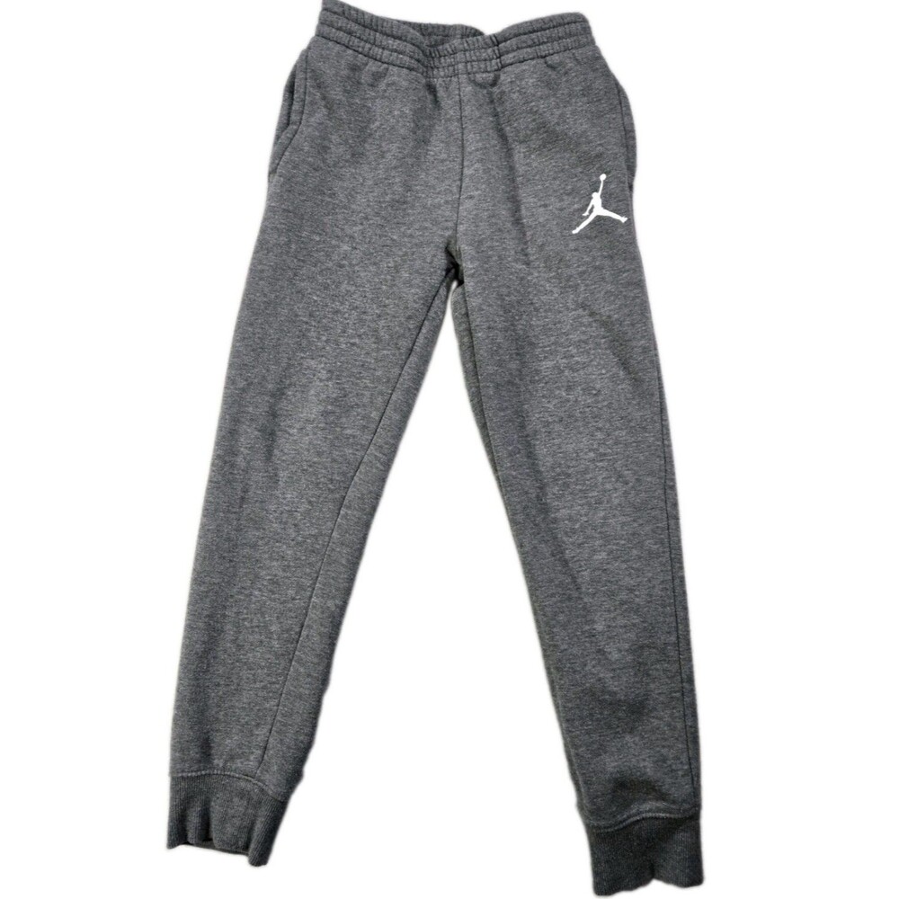 Boys Air Jordan Jogger Sweatpants Gray Youth Medium 10/12 Yrs 22x24 Jumpman